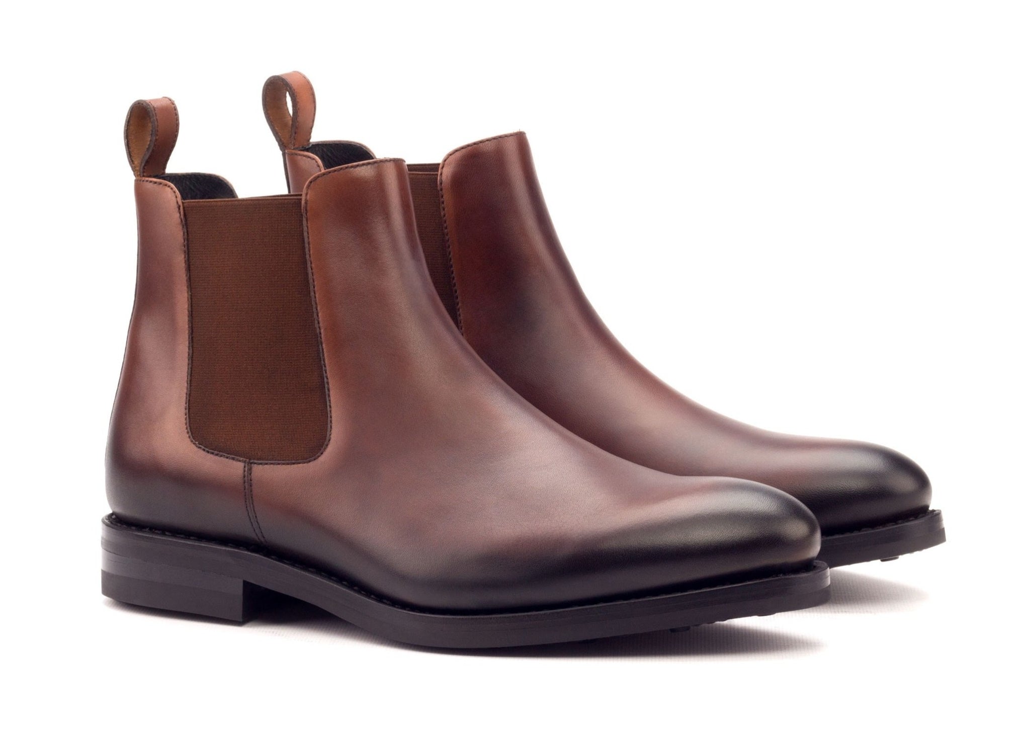 【COSYHARU】Flat square chelsea boots brown Men's Brown Suede Chelsea Boots: HOPKINS CREPE 121